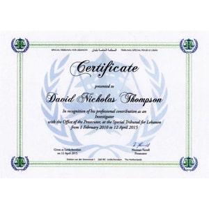 Global Polygraph Solutions David Thompson Special Tribunal Lebanon Certificate